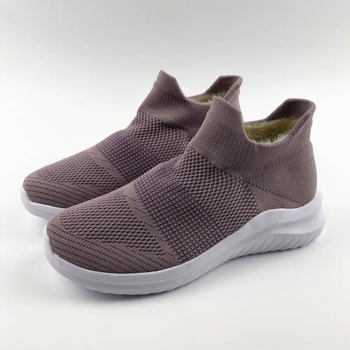 一脚蹬袜子鞋加绒保暖低帮休闲鞋