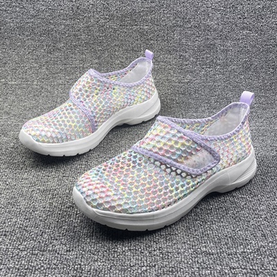 努卡丝维超大码镂空一脚蹬休闲鞋