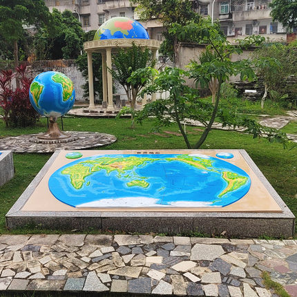 户外世界地图玻璃钢耐腐蚀教学展示模型凸凹地形图学校地理园摆件