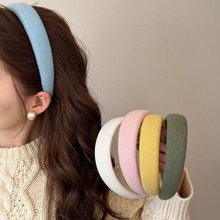 秋冬发箍鹅黄百搭女发带头箍小清新式布艺天顶百搭高颅柠檬草发饰