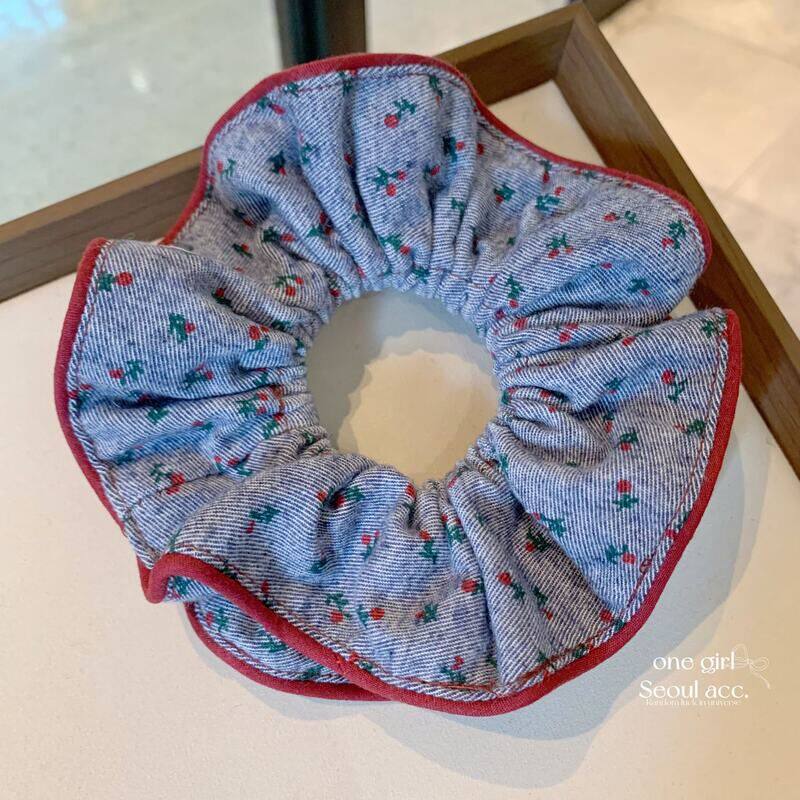 【浪漫满屋】碎花撞色双层大肠发圈小清新肠圈皮筋扎发头绳发饰女