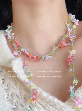 樱花盛开项链女田园风锁骨链约会