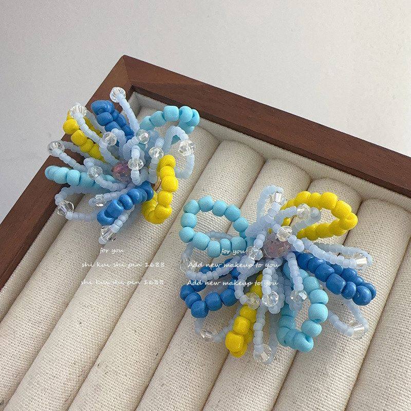 韩国2026春夏新款耳饰女蓝色海岛圣托里尼耳钉氛围感时尚耳饰批发,饰品/流行首饰/时尚饰品新,耳钉,淘宝优惠券,粉丝福利购,淘宝优惠卷