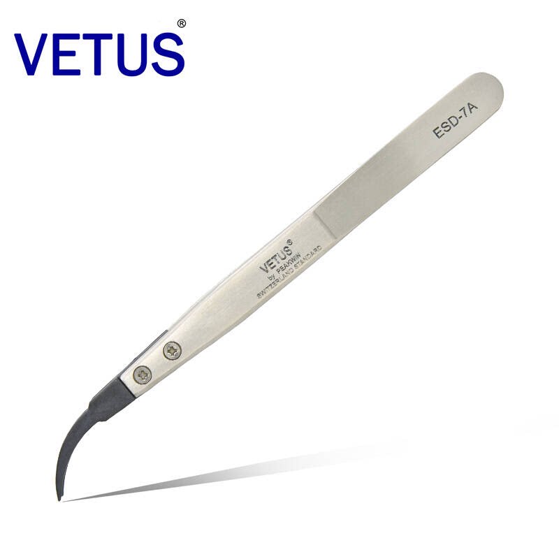 VETUS ESD防静电可换头不锈钢镊身 碳纤维塑胶塑料镊子中国大陆
