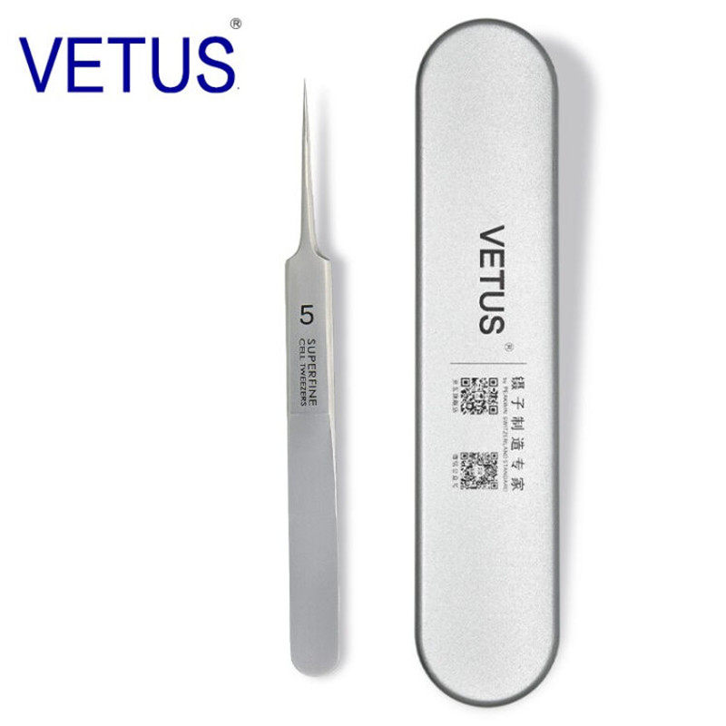 VETUS 美容院5号细胞夹镊子 不锈钢防酸耐腐蚀去黑头粉刺夹挤痘痘