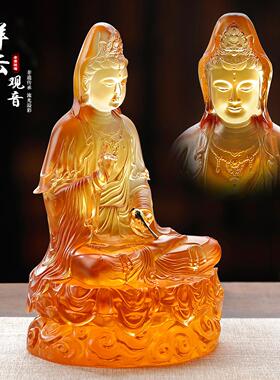 琉璃祥云观音佛堂摆件宝瓶观音菩萨客厅室内寺庙礼佛桌面摆放佛像