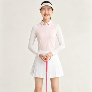 EAGEGOF儿童高尔夫服装女童冰丝凉感长袖t恤夏季青少年运动套装新