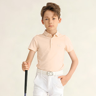 EAGEGOF儿童高尔夫服装男童短袖POLO衫凉感速干青少年上衣服夏季