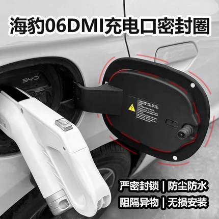 适用比亚迪海豹06dmi充电口密封圈充电盖防尘防水密封条车外改装.