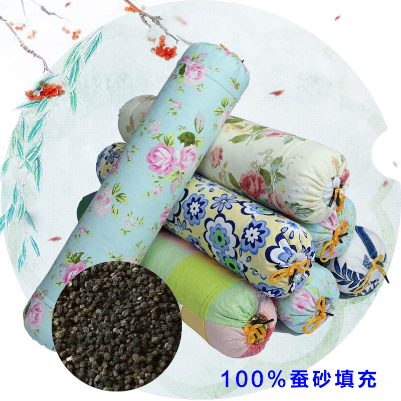 全蚕砂颈椎枕头 修复颈椎专用牵引矫正圆柱形糖果成人 脊椎护颈枕