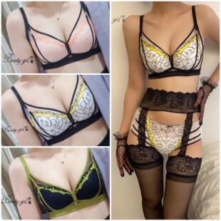 尤物文胸套装性感蕾丝内衣Y3031小胸聚拢无钢圈中厚AB杯上托集中