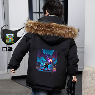 我的世界男童冬装棉衣2025年新款秋冬季中大儿童外套棉服棉袄洋气