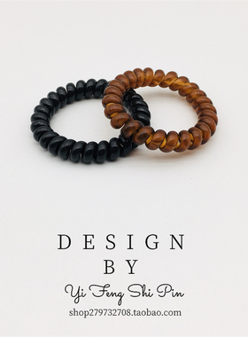 基础黑色防水韩版头绳发圈女不勒发百搭无痕电话线加粗盘发防水款