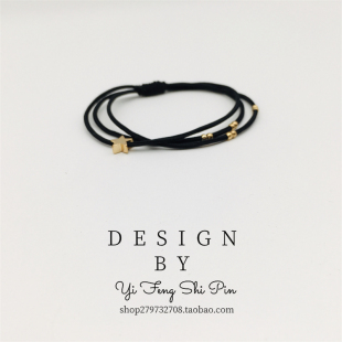 甄好看 星河时代发绳小众金属五角星基础黑色发圈扎马尾仙美皮筋