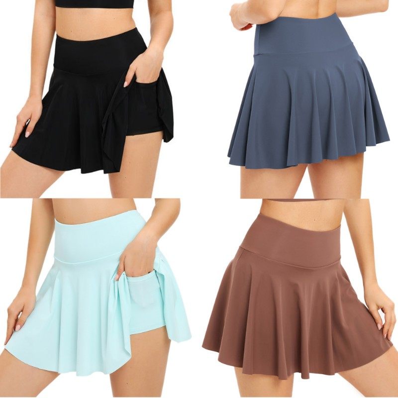 女士跑步运动半身裙高腰健身瑜伽短裙高尔夫网球裙带内衬手机口袋,运动服/休闲服装,运动半身裙,淘宝优惠券,粉丝福利购,淘宝优惠卷