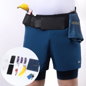 多功能口袋 速干透气假两件宽松健身裤 男士 户外马拉松跑步运动短裤