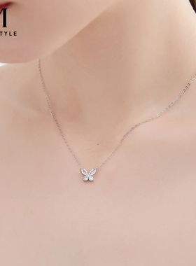 mck925银蝴蝶项链轻奢小众