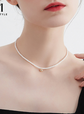 mck小粒仿珍珠项链简约气质颈链