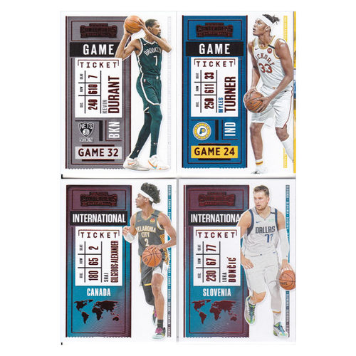 球星卡杜兰特特纳亚历山大东契奇 红平行帕尼尼20-21contenders