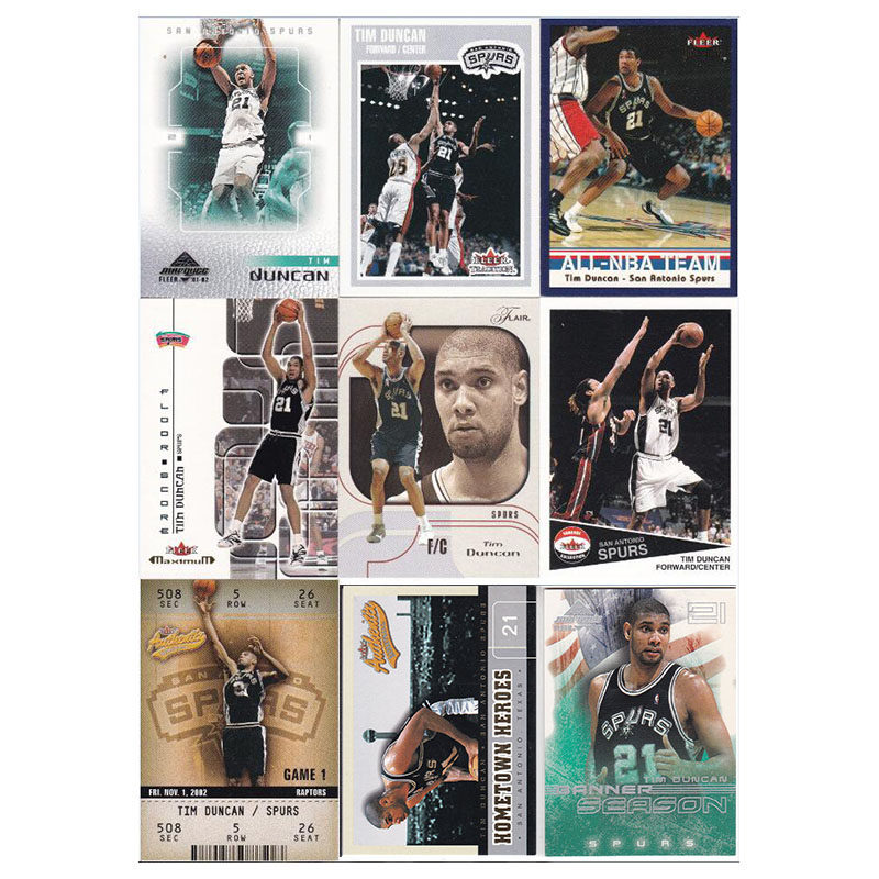 nba球星卡 蒂姆邓肯 fleer 2002