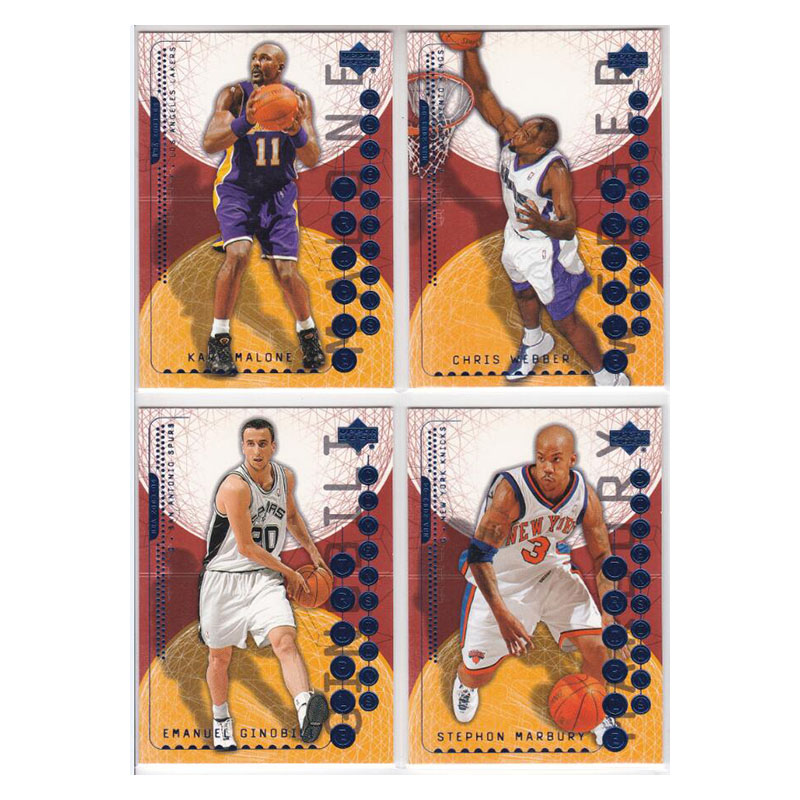 球星卡卡尔马龙克里斯韦伯吉诺比利马布里蓝平行UD2004