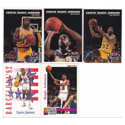 NBA球星卡 skybox 1992 魔术师 埃尔文约翰逊 梦之队 湖人队