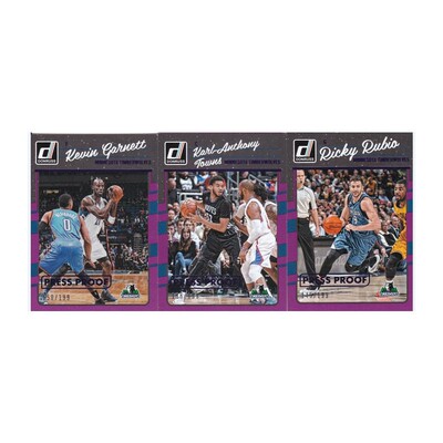 NBA球星卡panini16-17donruss加内特 唐斯 卢比奥/199特卡森林狼