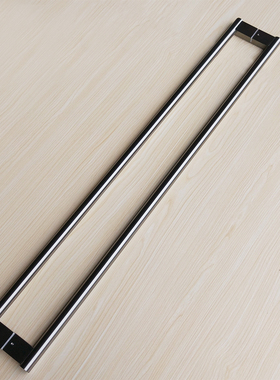 不锈钢圆管黑色玻璃门扶手酒店木门把手有框门移门简约大拉手哑黑