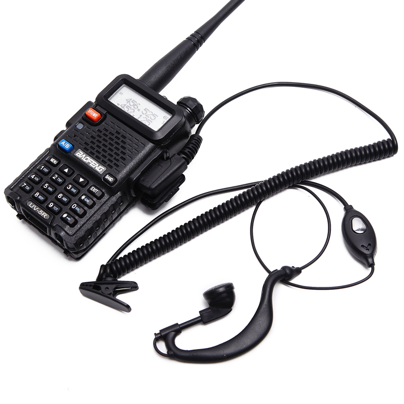 宝锋对讲机耳机BF-UV5R曲线弹簧耳机线高档通用k头耳挂式耳麦888s