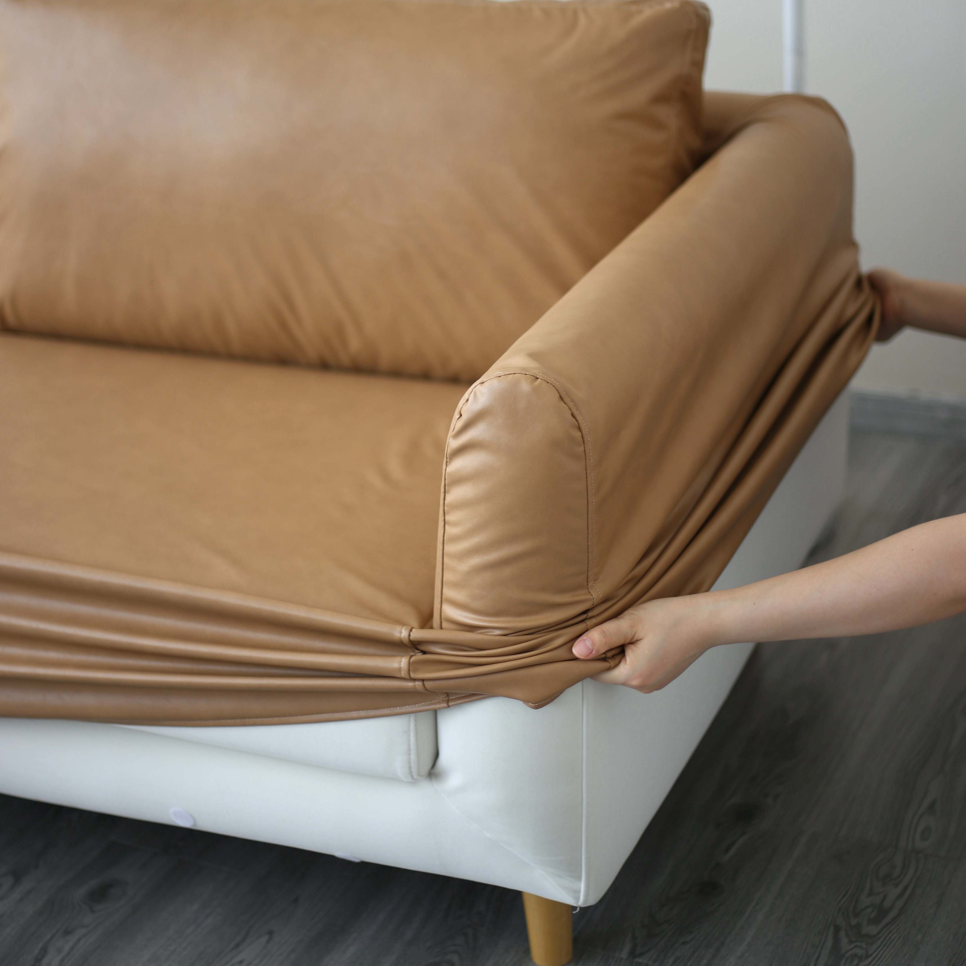 防猫抓防水全包厚皮革沙发套定制