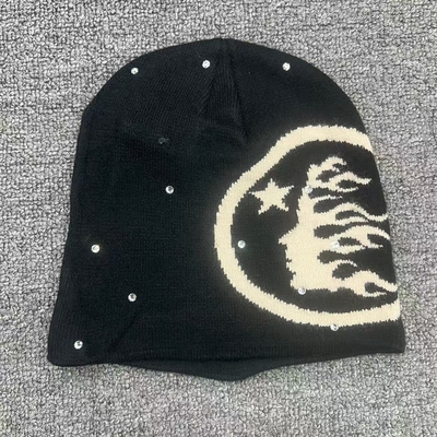 hellstar地狱之星钻男女情侣高弹力舒适透气保暖防风针织帽毛线帽