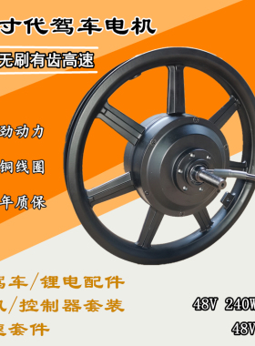 代驾车电机 14寸48V400W有齿无刷电机 折叠锂电车 电动自行车专用