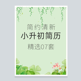 简约清新小升初个人简历模板word幼升小中学生升学简历制作代做