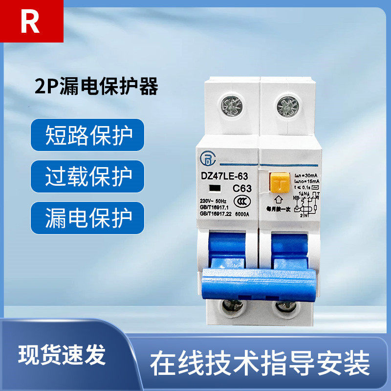 单相精品款大功率电器正品小型新款2P漏保家用漏电开关2p空气开关