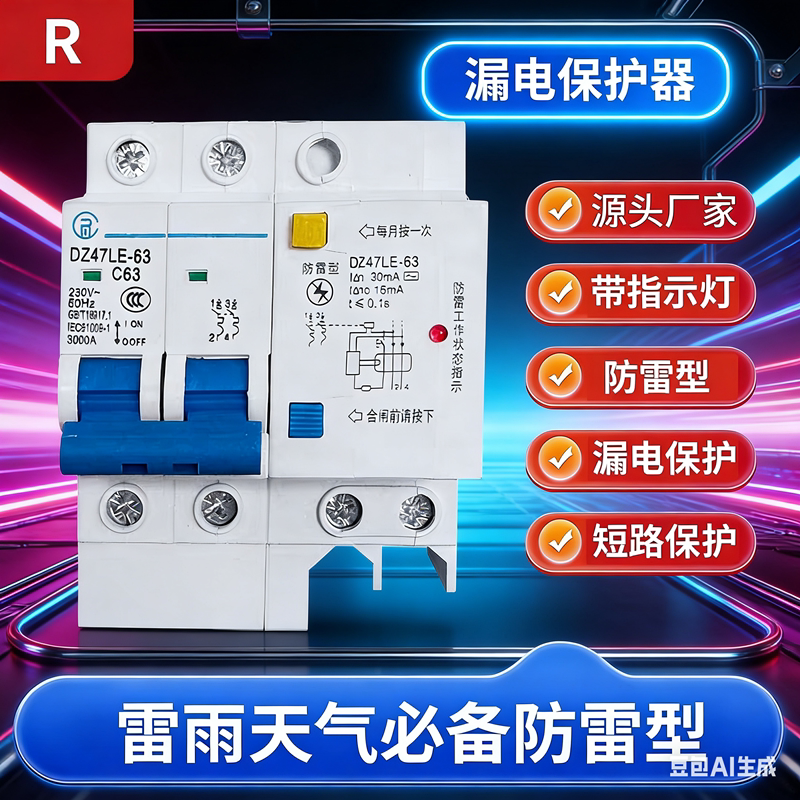 【正品】防雷型漏电保护器开关空气开关带漏电保护断路器