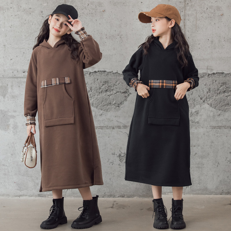 专柜品质女童摇粒绒连衣裙