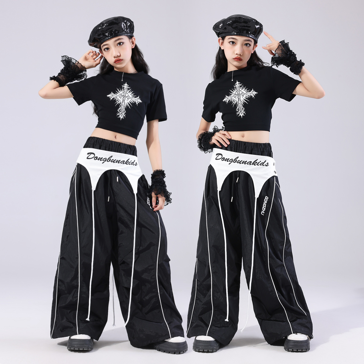 少儿爵士舞演出服女团服装潮酷时髦儿童走秀潮服女童时尚女孩