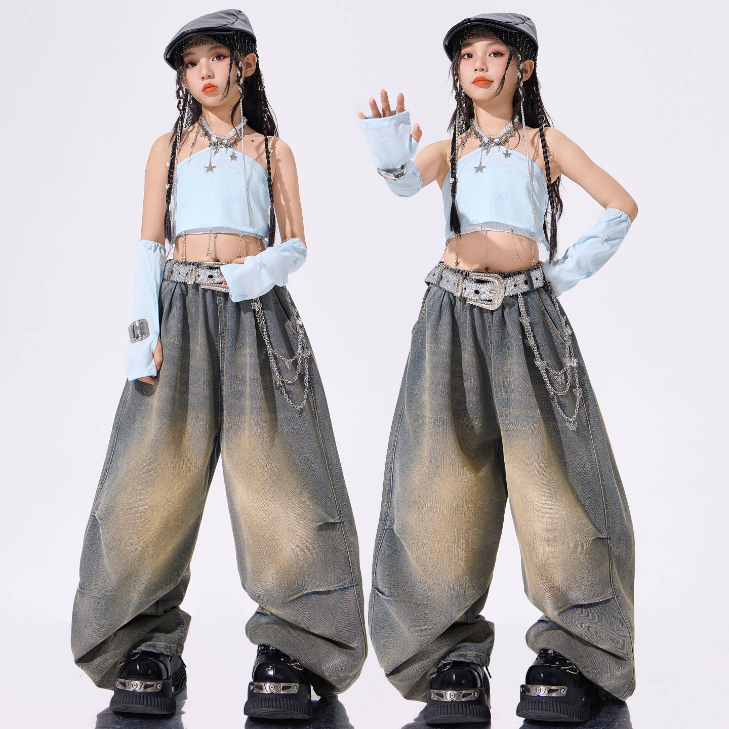 女童爵士舞服装少儿JAZZ演出服女童舞蹈服女孩街舞中大童表演服