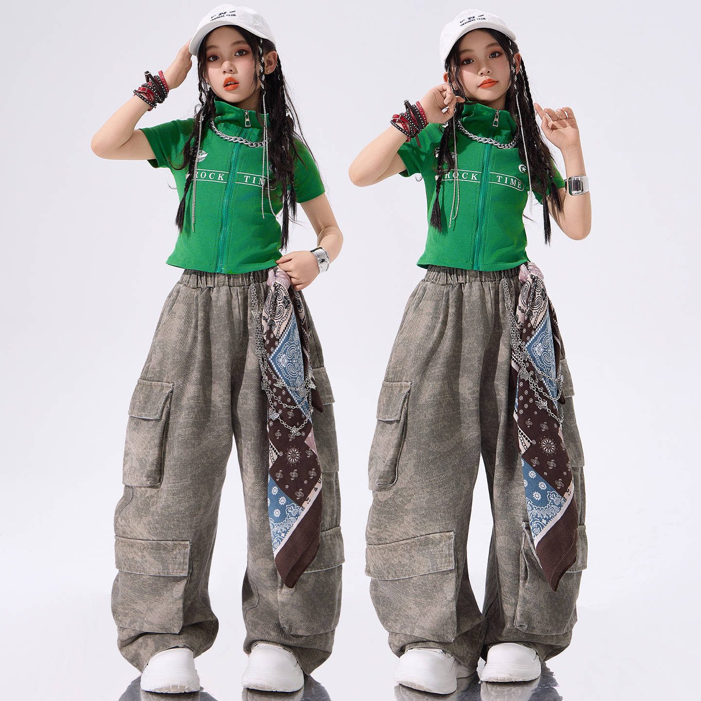 女童爵士舞服装少儿街舞JAZZ演出服女童舞蹈服女团走秀衣服团体