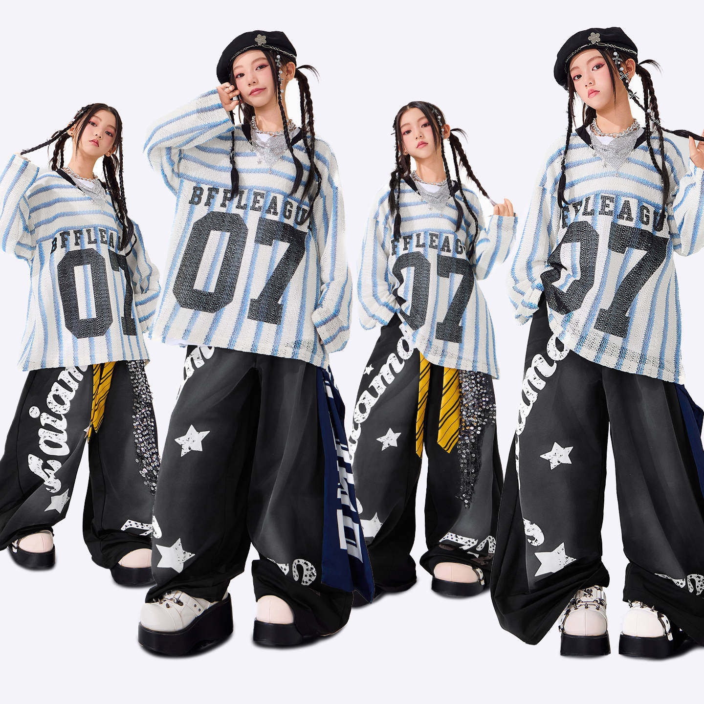 女童爵士舞服装儿童演出服架子鼓少儿jazz穿搭表演服套装走秀潮服
