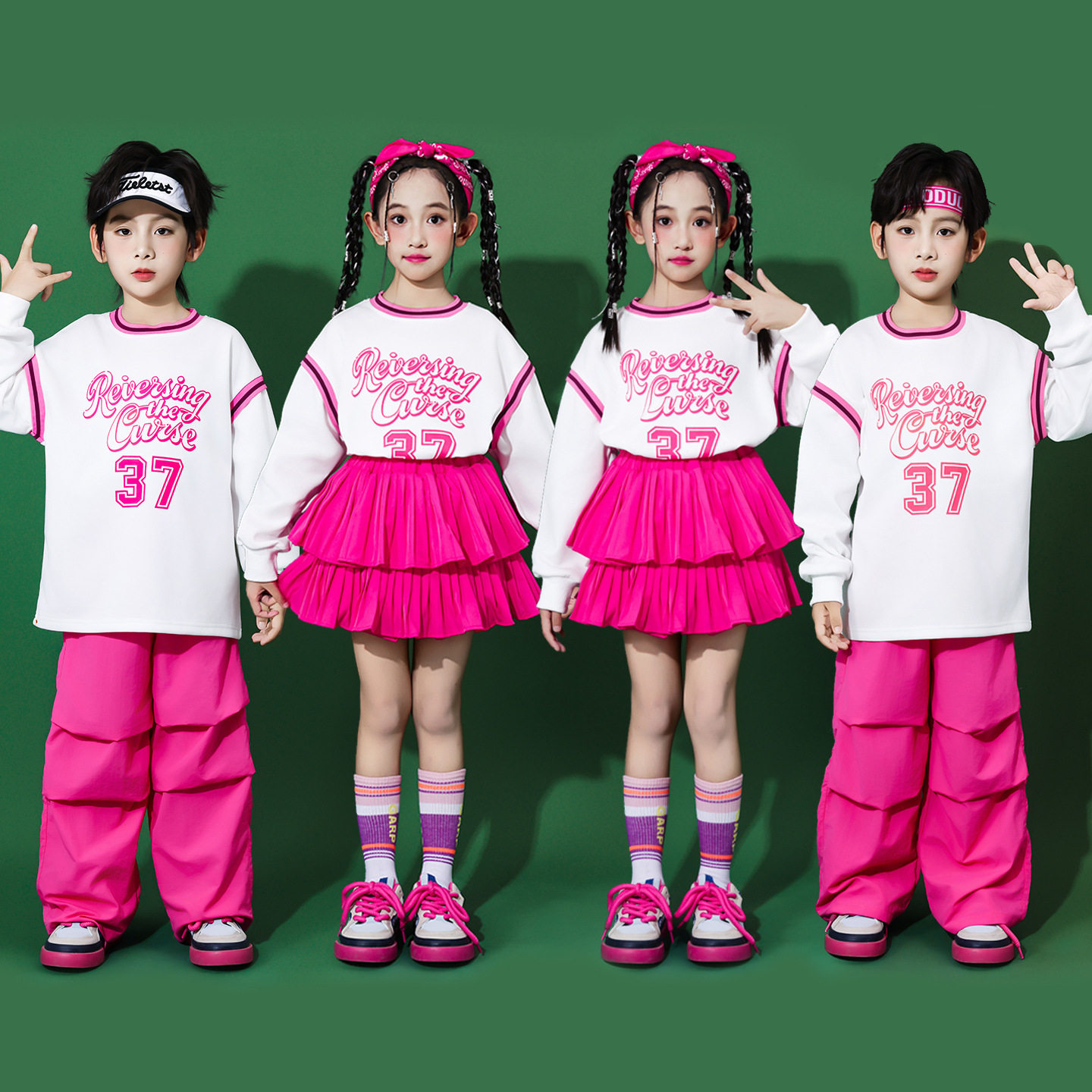 儿童啦啦队演出服小学生运动会开幕式服装校运会班服幼儿园表演服