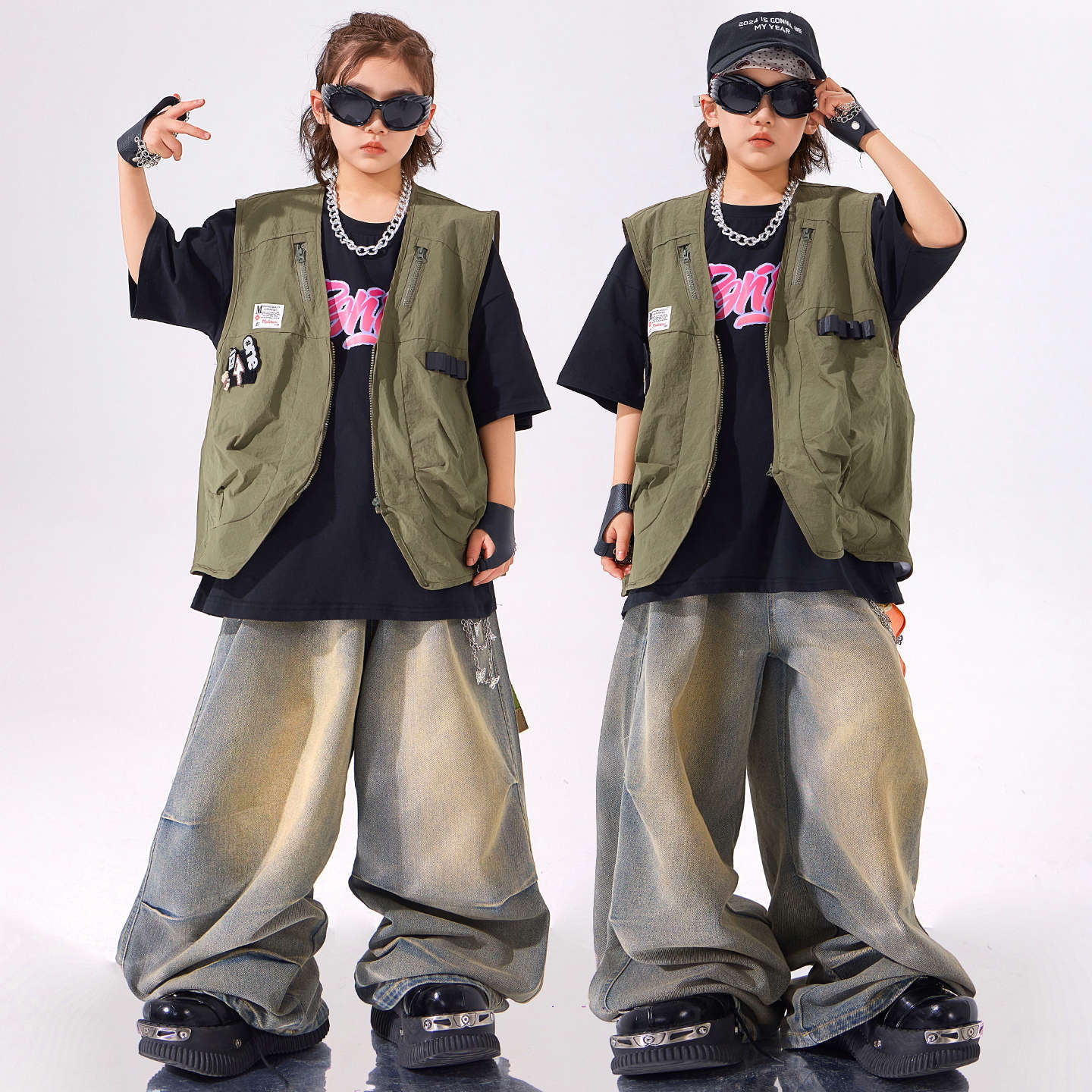 儿童街舞潮服男童嘻哈潮酷hiphop演出服少儿架子鼓表演服六一舞蹈