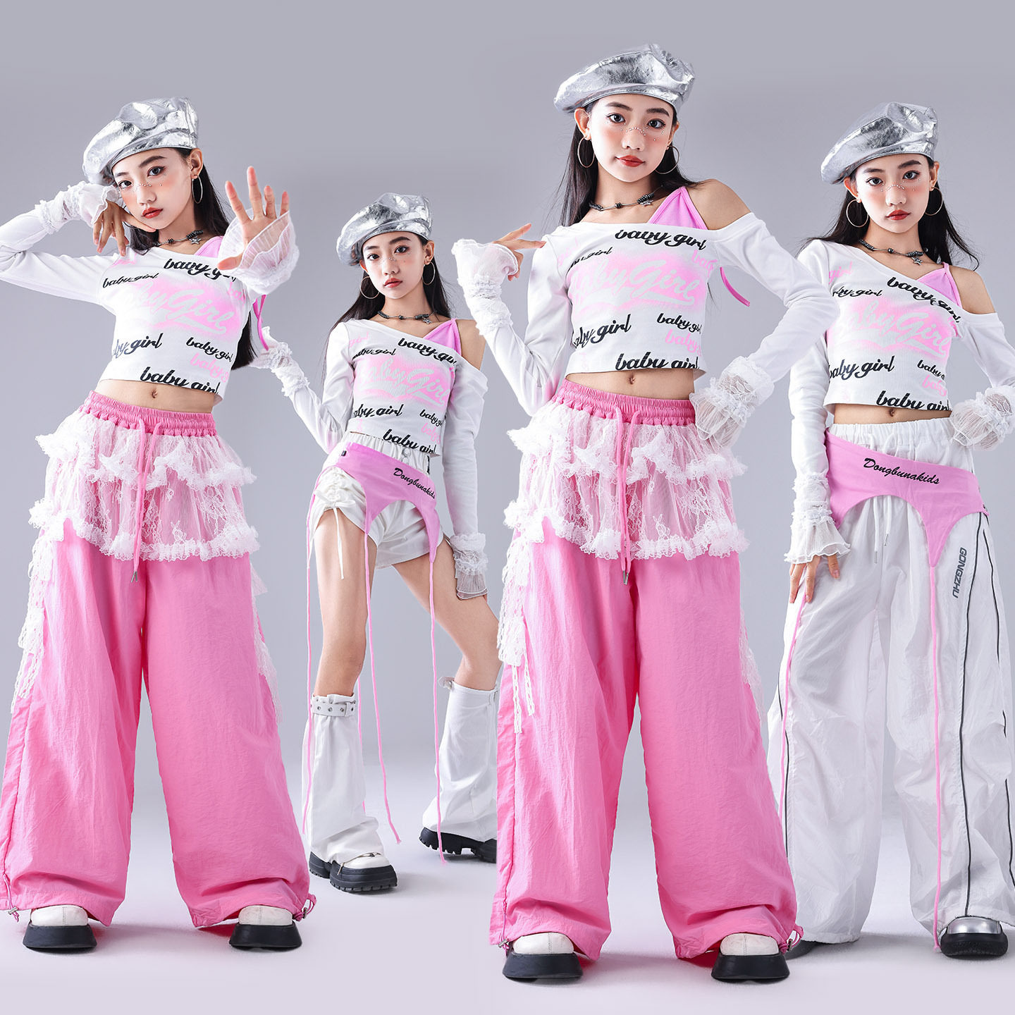 爵士舞服装女童潮酷时髦jazz套装儿童走秀潮服少儿爵士演出服女团