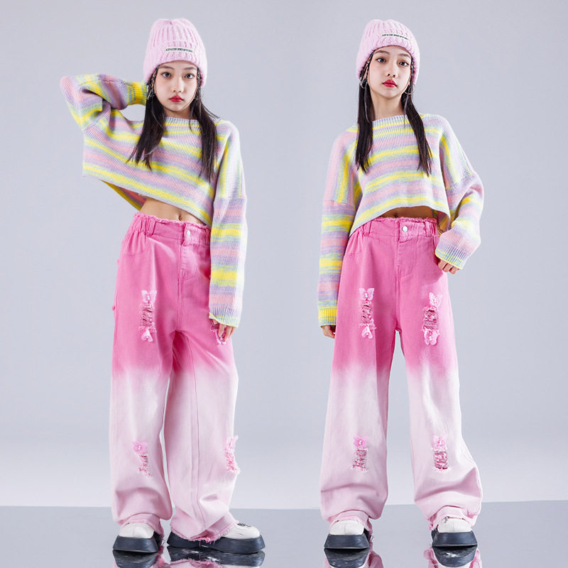 少儿爵士舞演出服女童服装jazz套装儿童个性走秀潮服时髦表演
