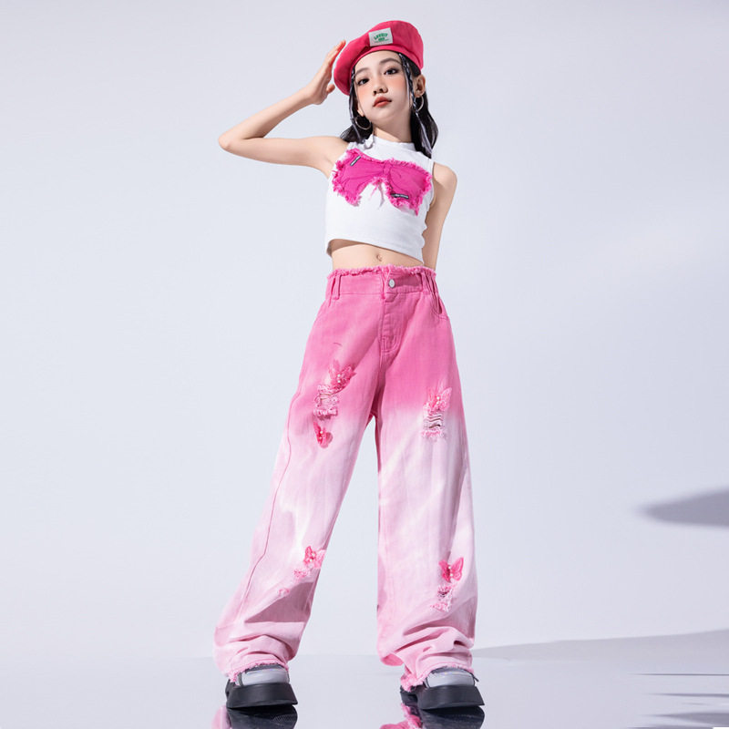 咚布娜爵士舞服装女童潮酷时髦jazz儿童走秀潮服少儿爵士演出服夏