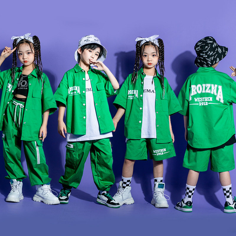 街舞儿童潮服男女童定制套装hiphop潮牌舞蹈童装少儿架子鼓演出服
