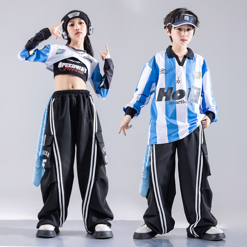 街舞儿童潮服hiphop童装少儿架子鼓演出服男童舞蹈爵士舞服装女童