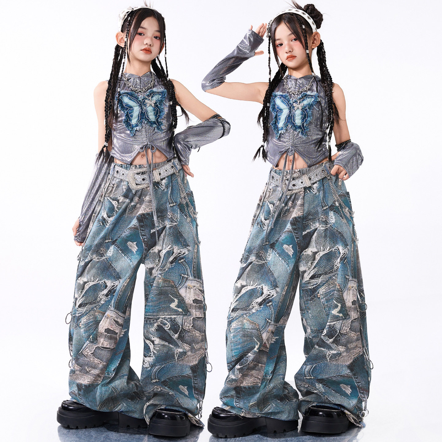 爵士舞女童服装少儿jazz演出服时髦潮酷表演走秀女团甜酷风表街舞
