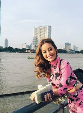 LAZY OAF 英国女装卡通鞋印花中袖半高领紧身时尚休闲短款长袖T恤