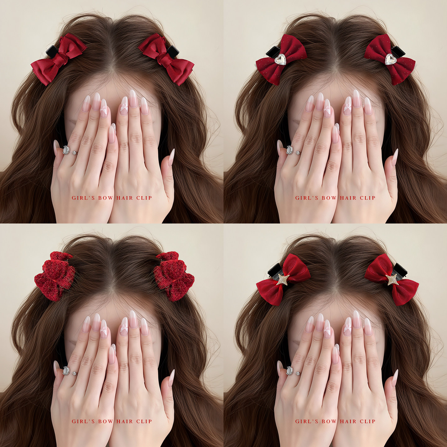 红色蝴蝶结头饰公主头发夹女2026新款小抓夹新年刘海夹侧边夹发卡,饰品/流行首饰/时尚饰品新,发饰,淘宝优惠券,粉丝福利购,淘宝优惠卷